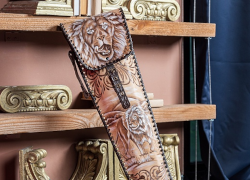 Шашлычный набор «Лев» в кожаном колчане с ручной росписью