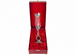 Бокал для шампанского "Виноградная лоза" (декор "Флора") в подарочном коробе из бумвинила