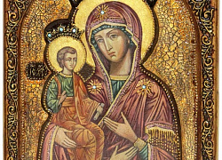 Живописная икона "Образ Божией Матери "Троеручица"