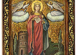 Живописная икона "Святая великомученица Варвара Илиопольская"