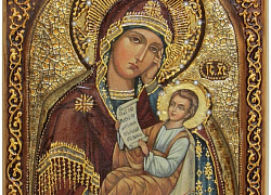 Живописная икона "Образ Божией Матери "Утоли моя печали"
